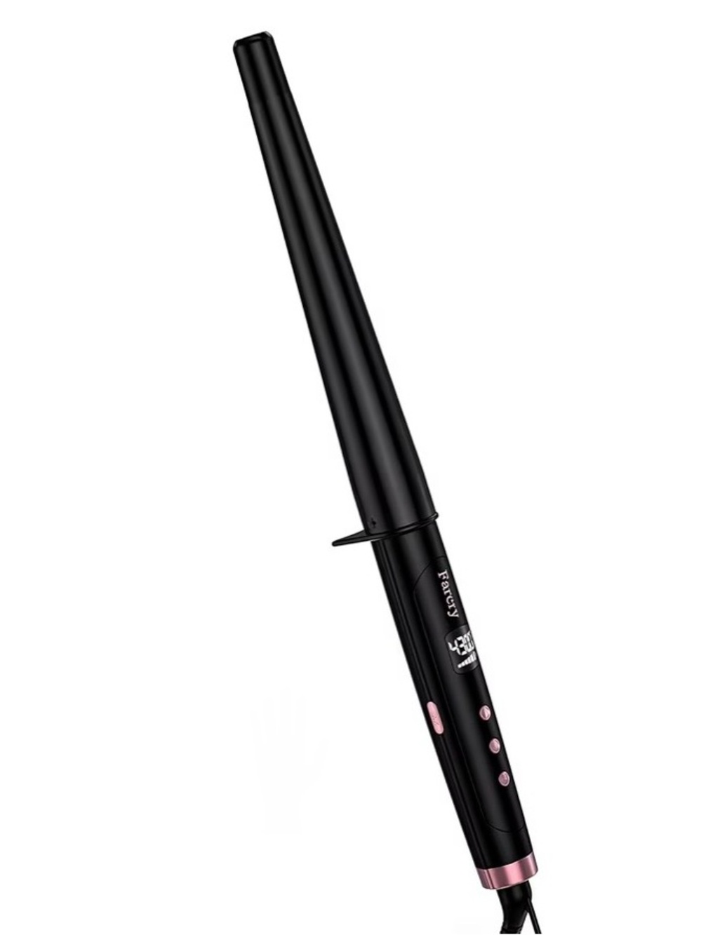 Black Long Barrel Tapered Curling Wand